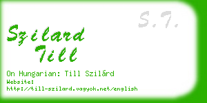 szilard till business card