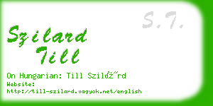 szilard till business card